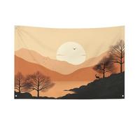 Bandiera con cervi e colline, 61 x 88,9 cm, non sbiadisce, bandiera di benvenuto, giardino, cortile, casa, bandiera, decorazione per interni ed esterni, decorazione per la casa