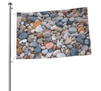 Bandiera con ciottoli colorati da spiaggia, 0,6 x 0,9 m, stampa su entrambi i lati, bandiere da giardino, bandiera da cortile per esterni, bandiere per vacanze, banner regalo con occhielli, sfondo