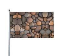 Bandiera con ciottoli sulla spiaggia. Bandiera da giardino per esterni, 0,9 x 1,5 m, in poliestere, con stampa vivida, facile da appendere per patio, feste, campeggio