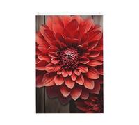 Bandiera con dalia rossa a forma di fiore, 0,9 x 1,5 m, bandiere da giardino vivaci su entrambi i lati, striscione di benvenuto stagionale con occhielli in ottone, decorazione sfondo fotografico per