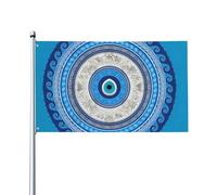 Bandiera con design "Matiasma Evil Eye" blu, 3x5 piedi, decorazione per corridoio, bandiera iconica