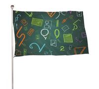 Bandiera con domande di matematica, 119,4 x 177,8 cm, stampa su entrambi i lati, bandiera decorativa da giardino, non sbiadisce, con occhielli in ottone, sfondo fotografico da appendere, per interni