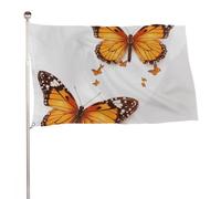 Bandiera con farfalla arancione, 119,4 x 177,8 cm, stampa su entrambi i lati, bandiera decorativa da giardino, non sbiadisce, con occhielli in ottone, sfondo fotografico da appendere, per interni ed