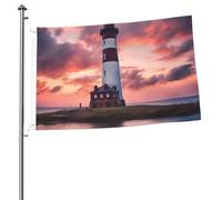 Bandiera con faro di bellezza, 0,6 x 0,9 m, stampa su entrambi i lati, bandiere da giardino, bandiera da cortile per esterni, bandiere per vacanze, banner regalo con occhielli sfondo fotografico per