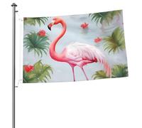 Bandiera con fenicottero bianco, 0,6 x 0,9 m, stampa su entrambi i lati, bandiere da giardino per esterni, bandiere per vacanze, banner regalo con occhielli sfondo fotografico per interni ed esterni