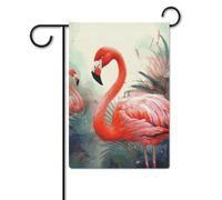 Bandiera con fenicottero dipinto, 30,5 x 45,7 cm, in poliestere, double face, bandiere da giardino, benvenuto, bandiere, decorazione per esterni, cortile, portico, prato