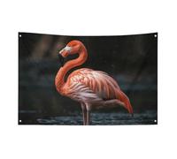 Bandiera con fenicottero in acqua, 119,4 x 177,8 cm, non sbiadisce, bandiera di benvenuto da giardino, cortile, casa, cartello decorativo per interni ed esterni, striscione per feste e decorazioni per