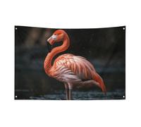 Bandiera con fenicottero in acqua, 152,4 x 243,8 cm, non sbiadisce, bandiera di benvenuto da giardino, cortile, casa, cartello decorativo per interni ed esterni, striscione per feste e decorazioni per