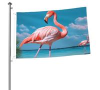 Bandiera con fenicottero in acqua, 2 x 3 m, stampa su entrambi i lati, bandiere da giardino, bandiera da cortile per esterni, bandiere per vacanze, banner regalo con occhielli sfondo fotografico per