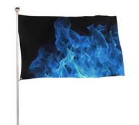 Bandiera con fiamma blu, 119,4 x 177,8 cm, stampa su entrambi i lati, bandiera decorativa da giardino, non sbiadisce, con occhielli in ottone da appendere, sfondo fotografico per interni ed esterni