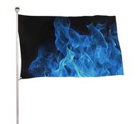 Bandiera con fiamma blu, 152,4 x 243,8 cm, stampa su entrambi i lati, bandiera decorativa da giardino, non sbiadisce, con occhielli in ottone da appendere, sfondo fotografico per interni ed esterni
