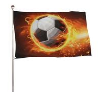 Bandiera con fiamma di calcio, 119,4 x 177,8 cm, stampa su entrambi i lati, bandiera decorativa da giardino, non sbiadisce, con occhielli in ottone da appendere, sfondo fotografico per interni ed