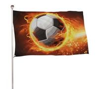 Bandiera con fiamma di calcio, 152,4 x 243,8 cm, stampa su entrambi i lati, bandiera decorativa da giardino, non sbiadisce, con occhielli in ottone da appendere, sfondo fotografico per interni ed