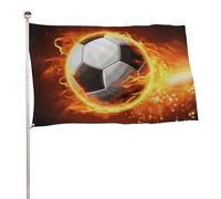Bandiera con fiamma di calcio, 61 x 88,9 cm, stampa su entrambi i lati, bandiera decorativa da giardino, non sbiadisce, con occhielli in ottone da appendere, sfondo fotografico per interni ed esterni