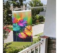 Bandiera con fiori colorati in stile astratto, 6 x 0,9 m, per interni ed esterni, primavera, estate, autunno, inverno, da giardino, con occhiello, verticale, su entrambi i lati, per decorazioni da
