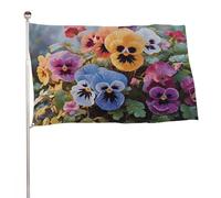 Bandiera con fiori del pensiero 61 x 88,9 cm, stampa su entrambi i lati, bandiera decorativa da giardino, non sbiadisce, con occhielli in ottone da appendere, sfondo fotografico per interni ed esterni