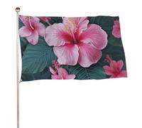 Bandiera con fiori delle Hawaii, 152,4 x 243,8 cm, stampa su entrambi i lati, bandiera decorativa da giardino, non sbiadisce, con occhielli in ottone, sfondo fotografico da appendere, per interni ed