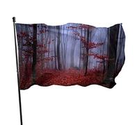 Bandiera con foglie d'acero, 0,9 x 1,5 m, paesaggi autunnali, colori vivaci, bandiera sportiva all'aperto, resistente allo sbiadimento, in poliestere, con 2 occhielli in ottone, per interni ed esterni