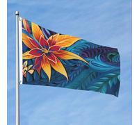 Bandiera con foglie tropicali, 0,6 x 0,9 m, doppia faccia, non sbiadisce, bandiera da giardino di benvenuto, bandiera da giardino con ottone per esterni, decorazione per cortile, portico, prato