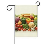 Bandiera con frutta e verdura fresca, 30,5 x 45,7 cm, in poliestere, double face, bandiere da giardino, benvenuto, bandiere, decorazione per esterni, per cortile, portico, prato