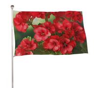 Bandiera con gerani rossi 61 x 88,9 cm, stampa su entrambi i lati, bandiera decorativa da giardino, non sbiadisce, con occhielli in ottone, sfondo fotografico da appendere, per interni ed esterni