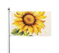 Bandiera con girasole ad acquerello, 9 x 1,5 m, bandiera da giardino su entrambi i lati, resistente allo sbiadimento, bandiera per esterni, divertente bandiera per vacanze con occhielli in metallo per