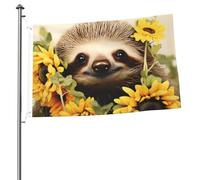 Bandiera con girasole bradipo 2 x 3 m stampa su entrambi i lati bandiera da giardino bandiere di benvenuto per esterni bandiera per esterni banner cartelli per interni cortile decorazione per vacanze