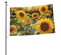 Bandiera con girasoli, 0,6 x 0,9 m, stampa su entrambi i lati, bandiere da giardino, bandiera da cortile per esterni, bandiere per vacanze, banner regalo con occhielli sfondo fotografico per interni