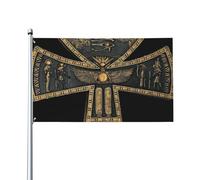 Bandiera con gli occhi di Dio Ankh Horus d'oro, decorazione per balcone, 3x5 piedi, bandiera iconica