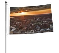 Bandiera con immagine del tramonto di York City, 0,6 x 0,9 m, stampa su entrambi i lati, bandiere da giardino, bandiera da cortile per esterni, bandiere per vacanze, banner regalo con occhielli