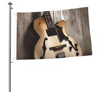 Bandiera con immagini di chitarra, 0,6 x 0,9 m, stampa su entrambi i lati, bandiere da giardino, bandiera da cortile per esterni, bandiere per vacanze, banner regalo con occhielli sfondo fotografico