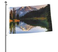 Bandiera con immagini di montagna e lago, 0,6 x 0,9 m, stampa su entrambi i lati, bandiere da giardino, bandiera da cortile per esterni, bandierine regalo con occhielli, sfondo fotografico, per