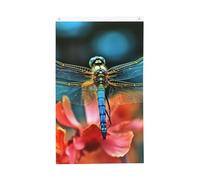 Bandiera con libellula sul fiore, 3 x 1,5 m, verticale su entrambi i lati, bandiera da giardino, per esterni, cortile, casa, divertente, decorazione per la casa, bandiere da giardino per poster da