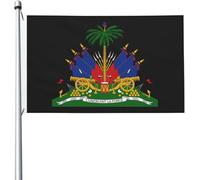 Bandiera con lo stemma di Haiti, 3x5 piedi, resistente ai raggi UV, stagionale, con occhielli in ottone, per esterni e interni.