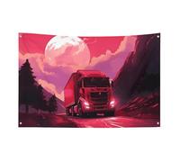 Bandiera con luna rossa, 119,4 x 177,8 cm, non sbiadisce, bandiera di benvenuto da giardino, cortile, casa, cartello decorativo per interni ed esterni, striscione per feste e decorazioni per la casa