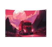 Bandiera con luna rossa, 152,4 x 243,8 cm, non sbiadisce, bandiera di benvenuto da giardino, cortile, casa, cartello decorativo per interni ed esterni, striscione per feste e decorazioni per la casa