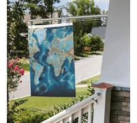 Bandiera con mappa del mondo, 6 x 0,9 m, per interni ed esterni, primavera, estate, autunno, inverno, da giardino, con occhiello, verticale, su entrambi i lati, per decorazioni da cortile