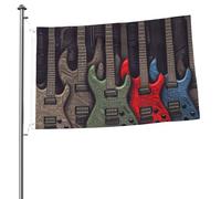 Bandiera con motivo a chitarra, 0,6 x 0,9 m, stampa su entrambi i lati, bandiere da giardino, bandiera da cortile per esterni, bandiere per vacanze, banner regalo con occhielli sfondo fotografico per
