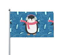Bandiera con motivo a pinguino 3x5 piedi su un lato Bandiera decorativa da giardino per esterni con occhielli in ottone