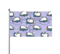 Bandiera con motivo a pinguino 3x5 piedi su un lato Bandiera decorativa da giardino per esterni con occhielli in ottone