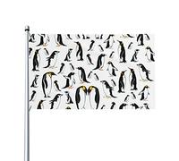 Bandiera con motivo a pinguino 3x5 piedi su un lato Bandiera decorativa da giardino per esterni con occhielli in ottone
