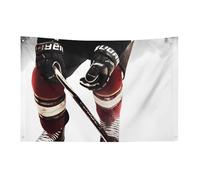 Bandiera con motivo hockey su ghiaccio, 152,4 x 243,8 cm, non sbiadisce, bandiera di benvenuto da giardino, cortile, casa, cartello decorativo per interni ed esterni, decorazione per la casa