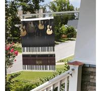 Bandiera con motivo pianoforte a chitarra, 6 x 0,9 m, per interni ed esterni, primavera, estate, autunno, inverno, bandiere da giardino con occhiello verticale su entrambi i lati, bandiere per feste