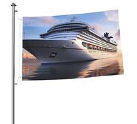 Bandiera con navi da crociera, 0,6 x 0,9 m, stampa su entrambi i lati, bandiere da giardino, bandiera da cortile per esterni, bandiere per vacanze, banner regalo con occhielli, sfondo fotografico per