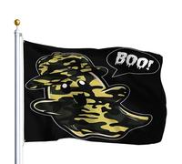 Bandiera Con Occhielli Bandiere Camouflage Spooky Boo Ghost Candy Hunting Camo Cute Halloween Colori Vivaci Bandierine Per Ristoranti Esterno Interno 90X150Cm