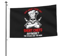 Bandiera Con Occhielli Bandiere Da Giardino Chef Why Aren'T There Any Short Chefs Anymore The Steaks Are Too High Stampa Flag Per Decorazione Parata All'Aperto 90X150Cm