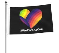 Bandiera Con Occhielli Bandierine Della Decorazione Pride We Race As One Poliestere Bandiere Da Giardino Per Balcone Giardino Bar 90X150Cm