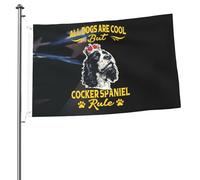 Bandiera Con Occhielli Flag All Dogs Are Cool But Cocker Spaniel Rule Durevole Bandiere Da Giardino Per Ristoranti Giardino Celebrazione 90X150Cm