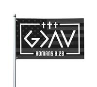 Bandiera Con Occhielli, God Is Greater Than The Highs And Lows Cross Jesus Personalizzata Bandiere Da Balcone Per Celebrazione Conferenza Bandierine Della Decorazione 90X150Cm