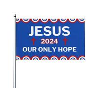 Bandiera Con Occhielli, I Love Jesus Christ Jesus God Bless My America Resistente Allo Scolorimento Bandiere Per Decorazione Conferenza Bandierine Della Decorazione 90X150Cm